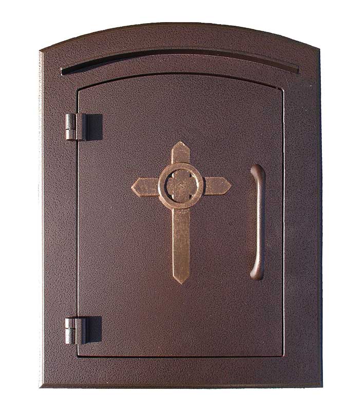 Manchester Mailbox, Cross Logo, Antique Copper