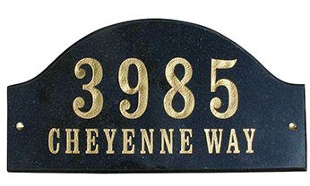 Solid Granite Address Plaque, Ridgecrest Arch, Black Natural