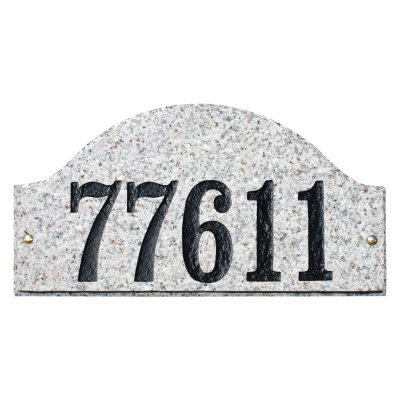 Solid Granite Address Plaque, Ridgecrest Arch, Emerald Green Polished