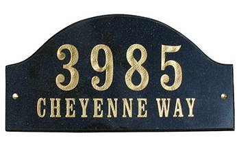 Solid Granite Address Plaque, Ridgecrest Arch, Slate