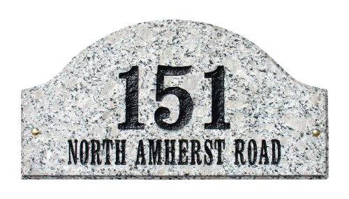 Solid Granite Address Plaque, Ridgecrest Arch, White Granite Natural