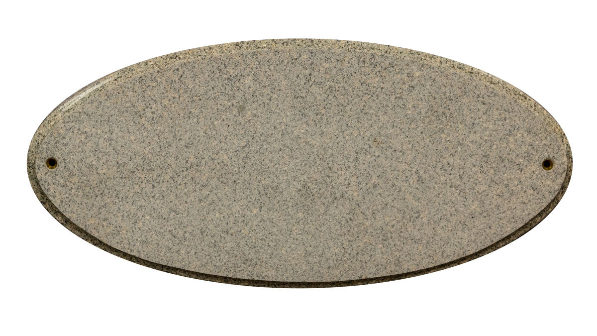 Solid Granite Address Plaque, Rockport Oval, Sand Granite Natural