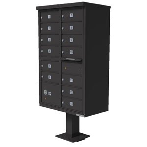 13 Door Cluster Box Unit for Tall Pedestal Stucco Columns, Bronze