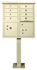 8 Door Cluster Box Unit for Tall Pedestal Stucco Columns, Sandstone
