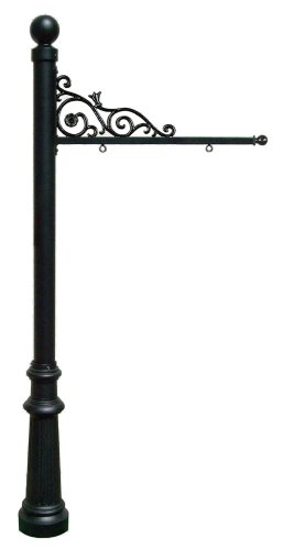 Prestige Real Estate Sign System with Ball Finial & Fluted Base in Black color