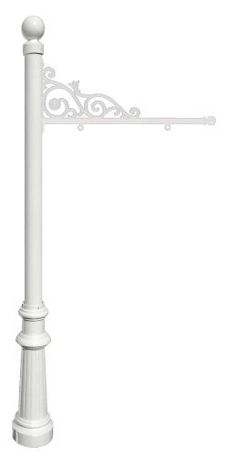 Prestige Real Estate Sign System with Ball Finial & Fluted Base in White color