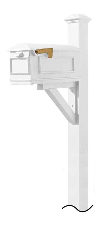 Westhaven System with Lewiston Mailbox (NO BASE) Pyramid Finial in (White)