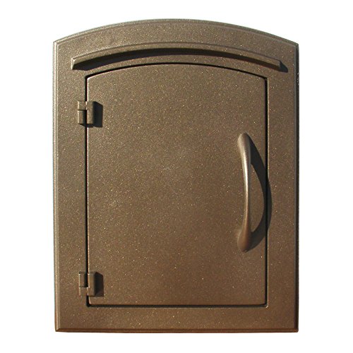 Manchester Column Mounted Mailbox, Plain Door, Bronze