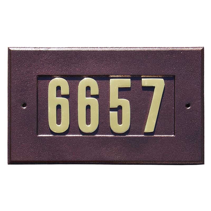 Manchester Address Plate, Antique Copper