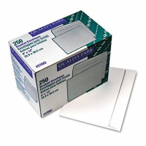 Quality Park Open Side Booklet Envelopes - Catalog - #9 1/2 - 9" Width x 12" Length - 28 lb - Gummed - 250 / Box - White