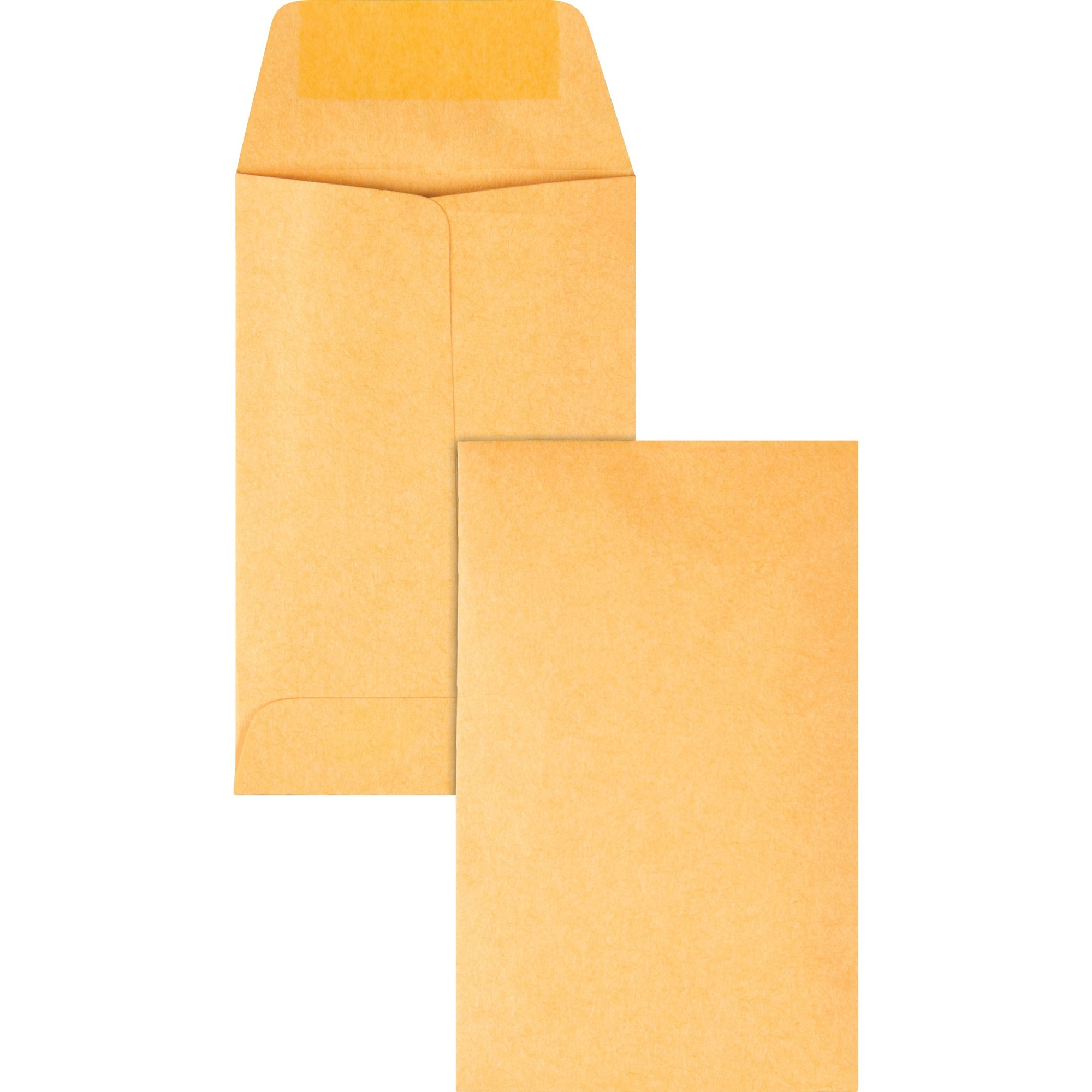 Quality Park Kraft Coin Envelopes - Coin - #1 - 2 1/4" Width x 3 1/2" Length - 20 lb - Gummed - 500 / Box - Brown Kraft