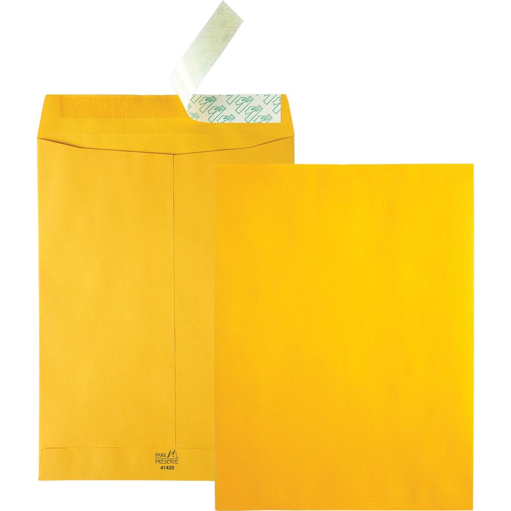 Quality Park Durable Kraft Catalog Envelopes - Catalog - 9" Width x 12" Length - Peel & Seal - Kraft - 250 / Carton - Brown Kraf