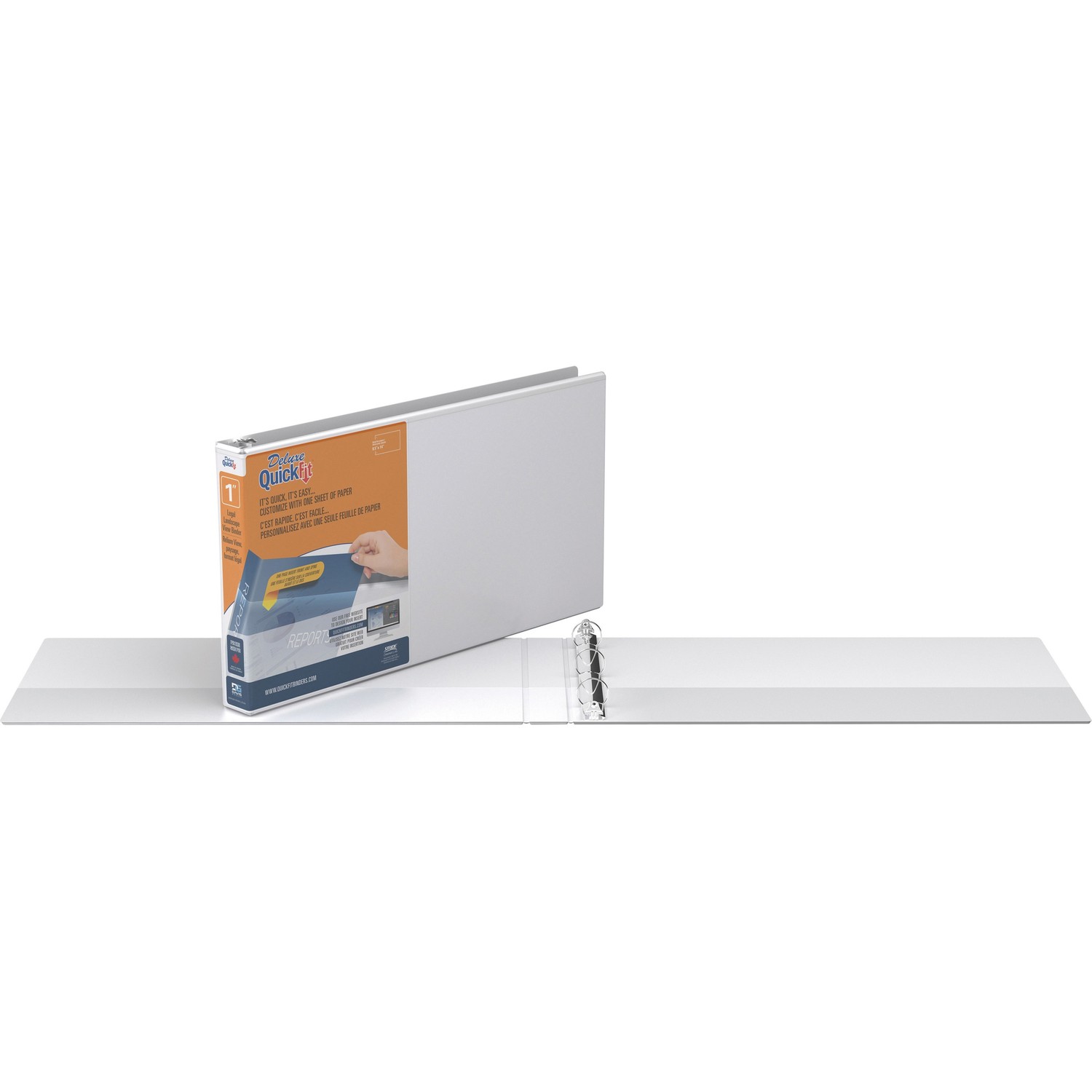 QuickFit Ledger Binder - 1" Binder Capacity - Legal - 8 1/2" x 14" Sheet Size - 200 Sheet Capacity - Round Ring Fastener(s) - 2 