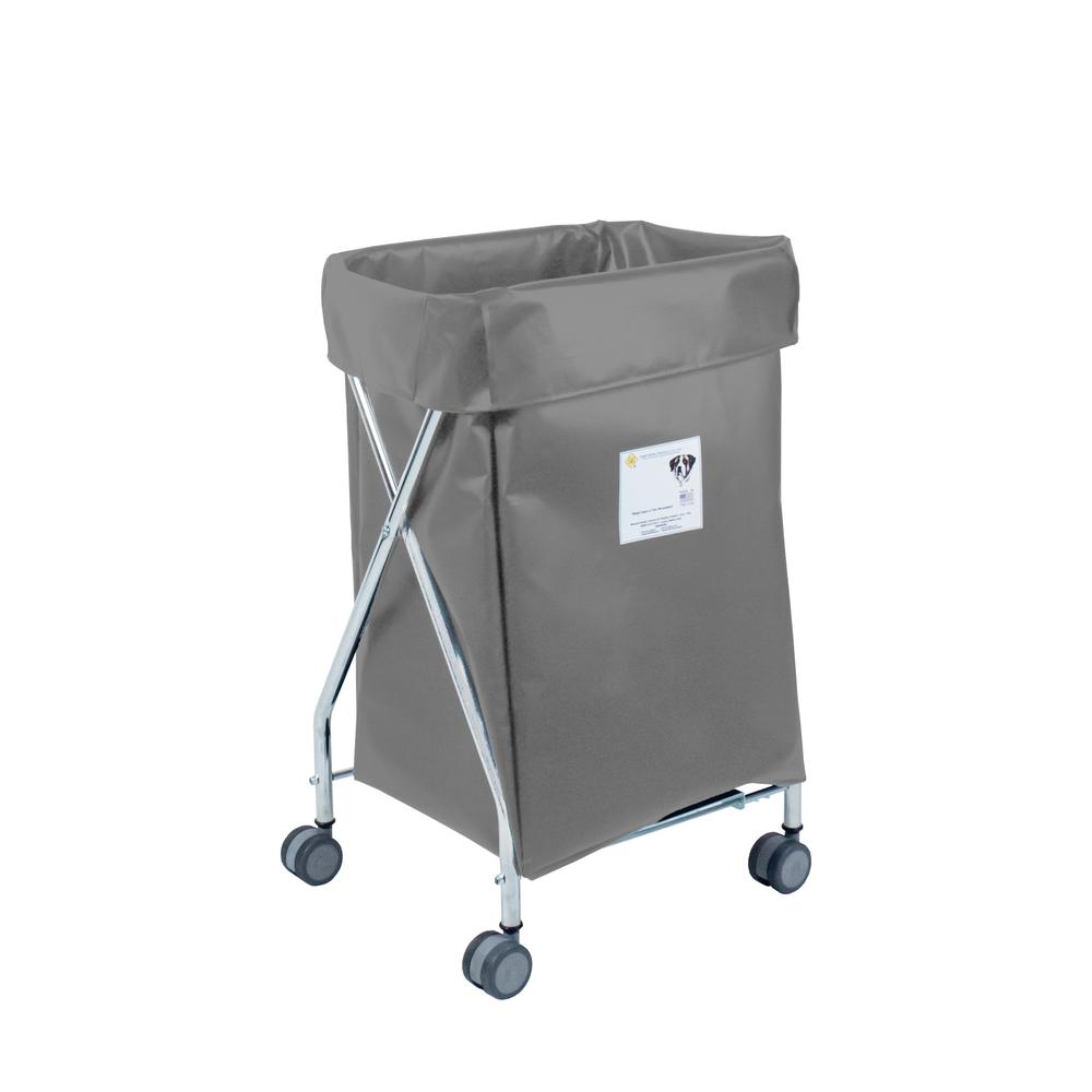 Narrow Collapsible Hamper with Gray Vinyl Bag, 5 Bushel Capacity