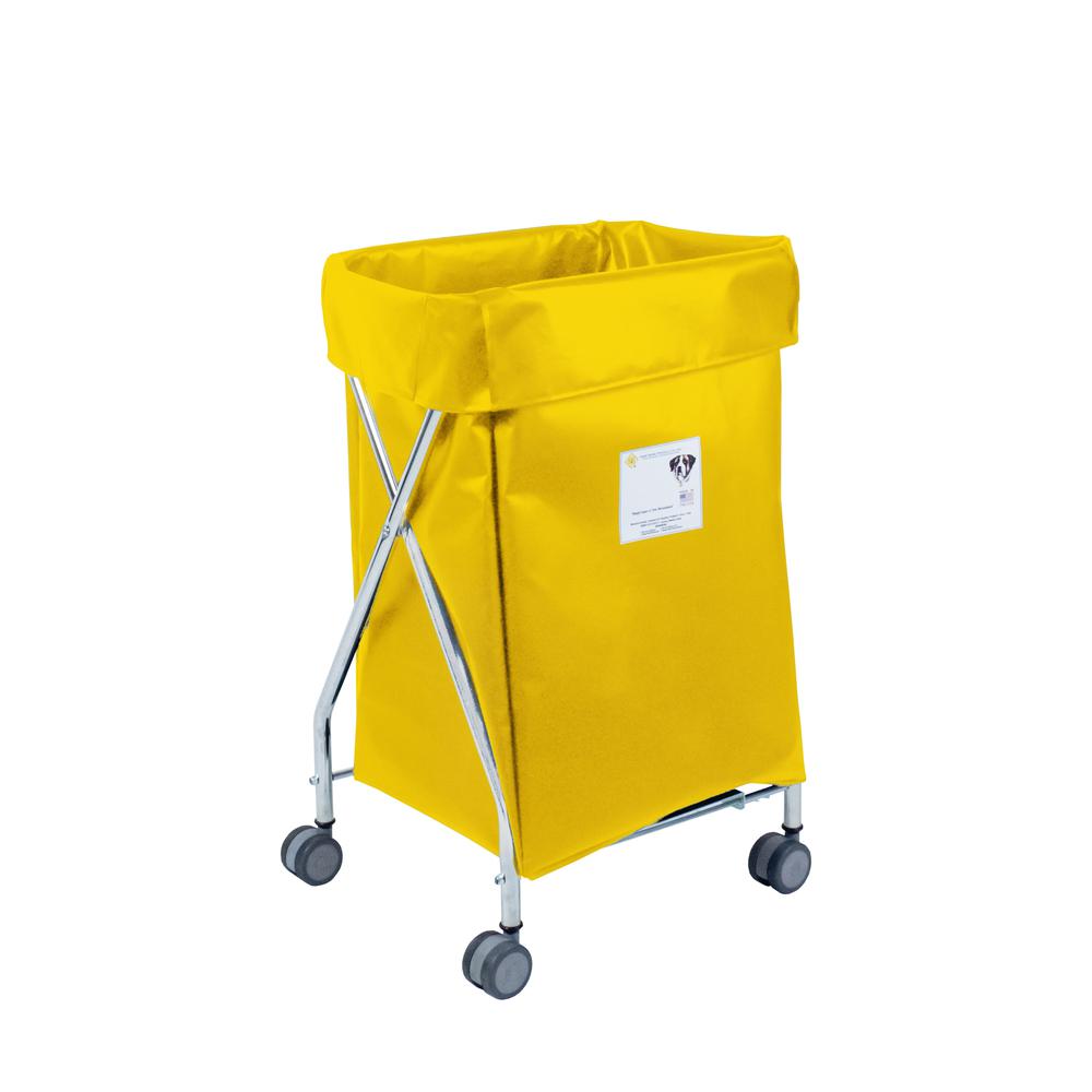 Narrow Collapsible Hamper with Yellow Vinyl Bag, 5 Bushel Capacity