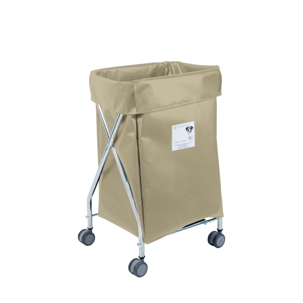 Narrow Collapsible Hamper with Beige Vinyl Bag, 5 Bushel Capacity