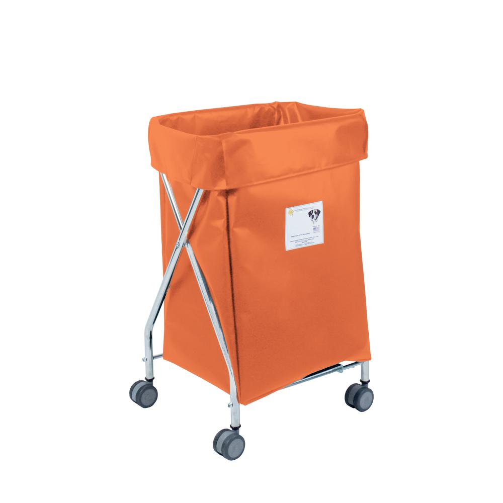 Narrow Collapsible Hamper with Orange Vinyl Bag, 5 Bushel Capacity