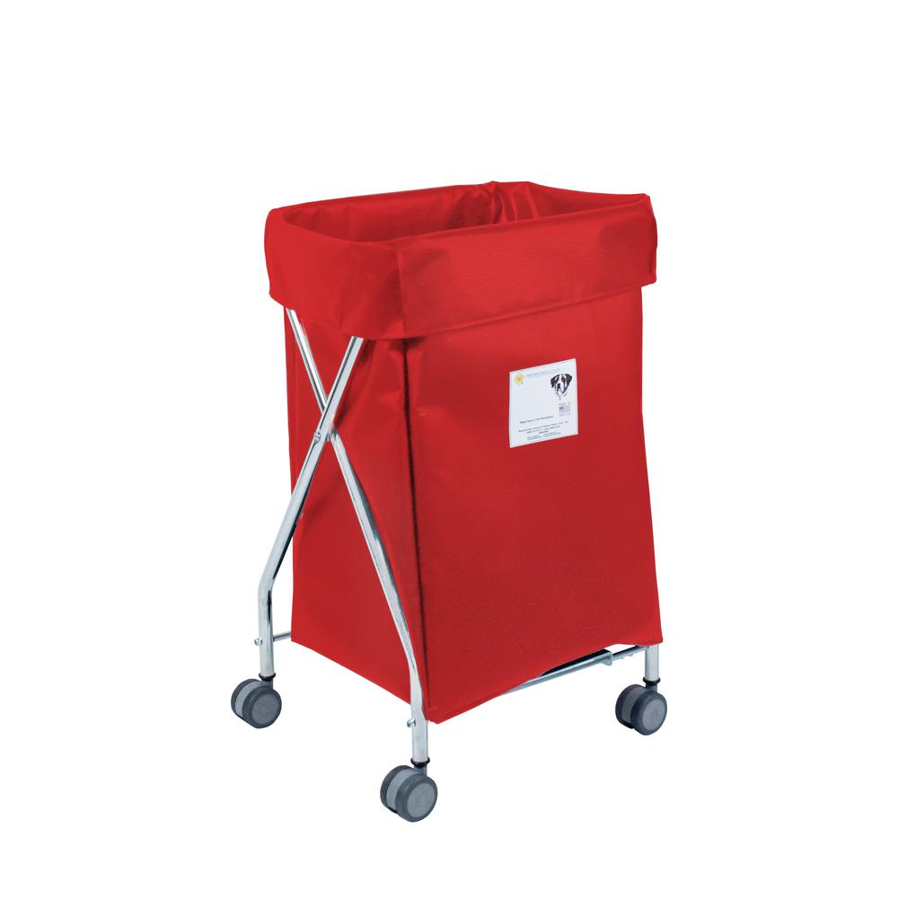 Wide Collapsible Hamper with Red Vinyl Bag, 6 Bushel Capacity