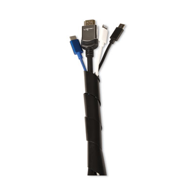 Cable Management Spiral Wrap, 0.5" x 78", Black