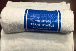 500-18 18Pk White Terry Towel