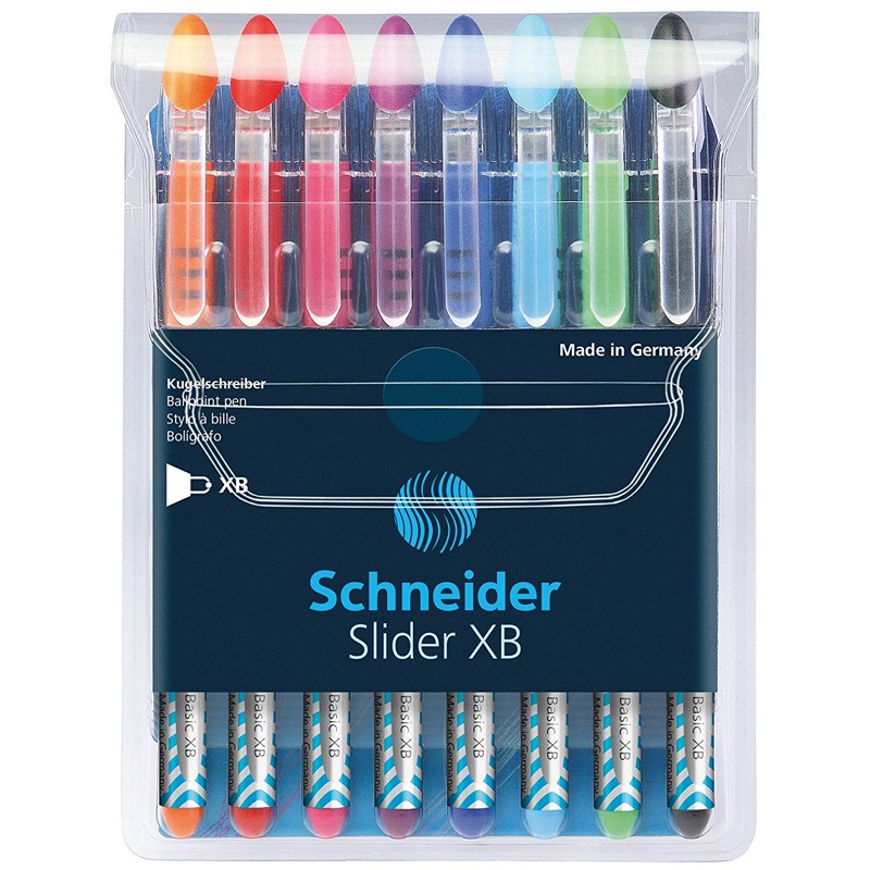 Slider Basic XB Ballpoint Pen Viscoglide Ink, 1.4 mm, 8-Color Assortment