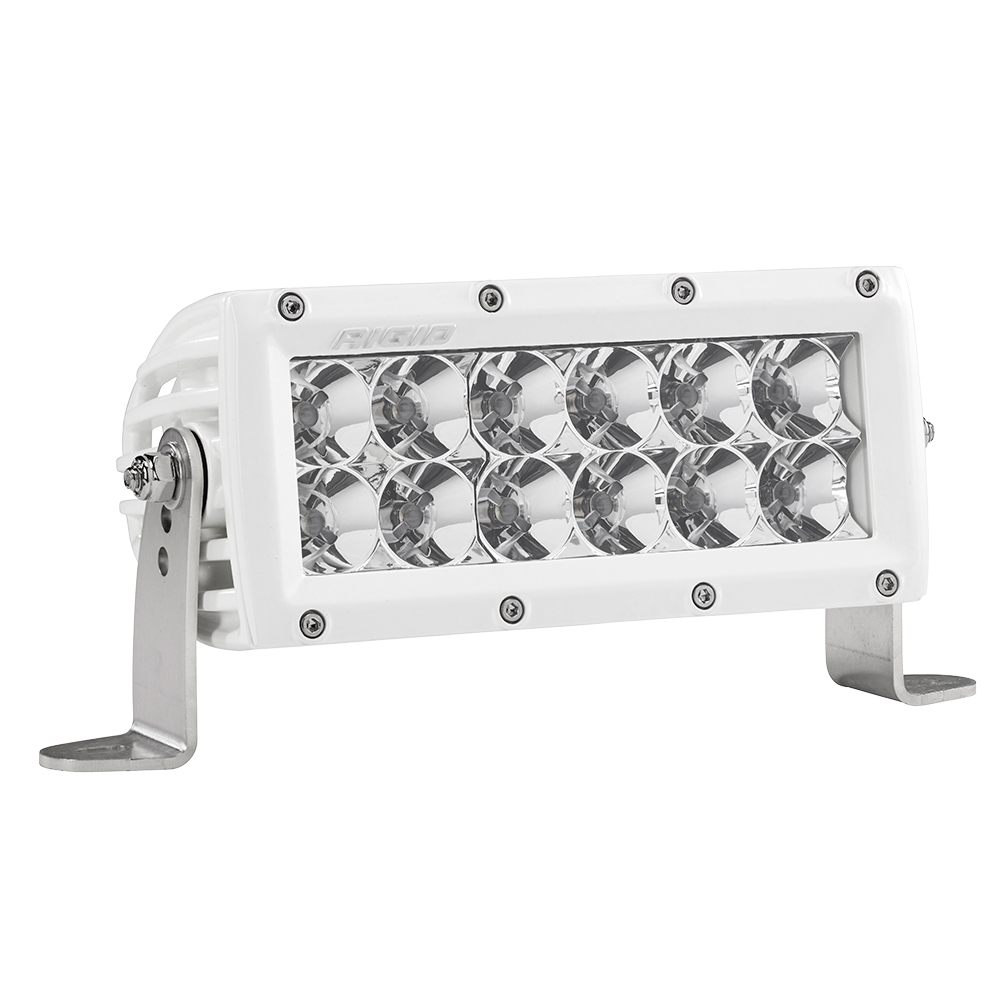 RIGID E-Series PRO LED Light, Flood Optic, 6 Inch, White Housing