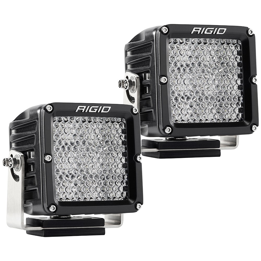 RIGID D-XL PRO LED Light, Flood Diffused, Surface Mount, Black Housing | Pair