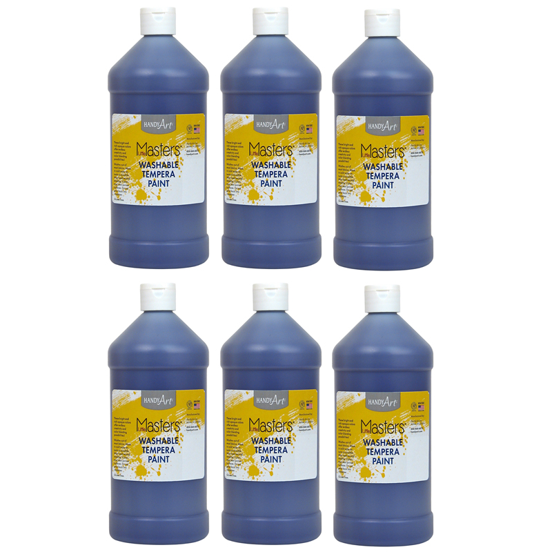 Little Masters Washable Tempera Paint, Violet, 32 oz., Pack of 6
