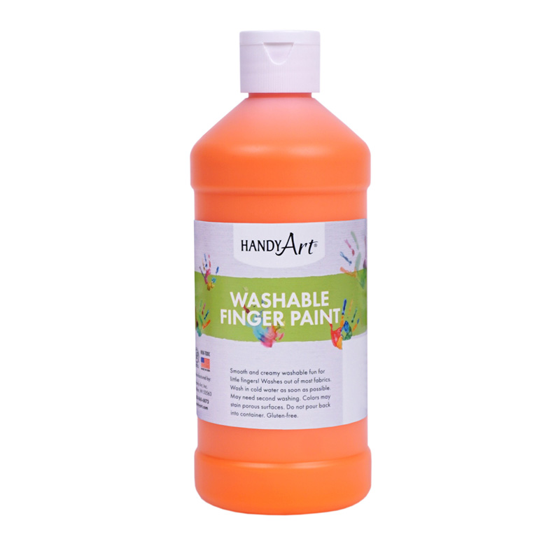 Washable Finger Paint, Orange, 16 oz