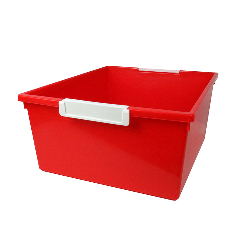 Tattle Tray with Label Holder, 12 QT, Red