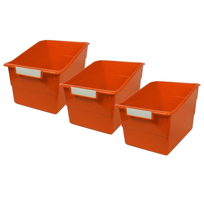 Tattle Wide Shelf File, Orange, Pack of 3