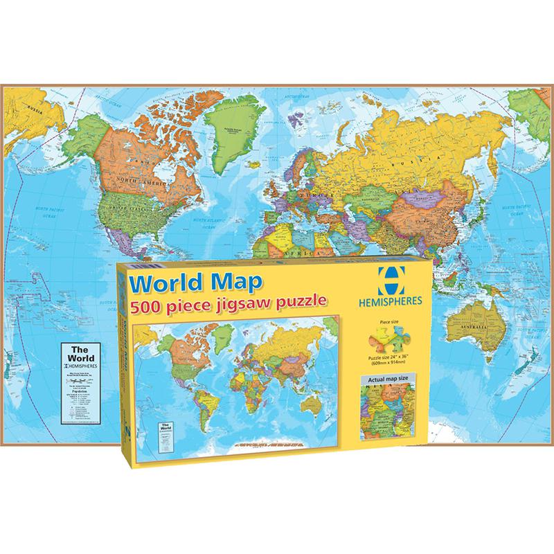 WORLD MAP INTERNATIONAL 500 PIECE