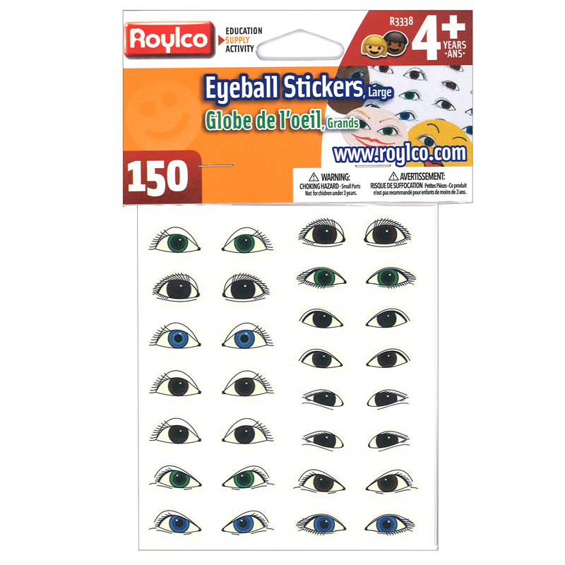 Large Eyeball Stickers, Pack of 150