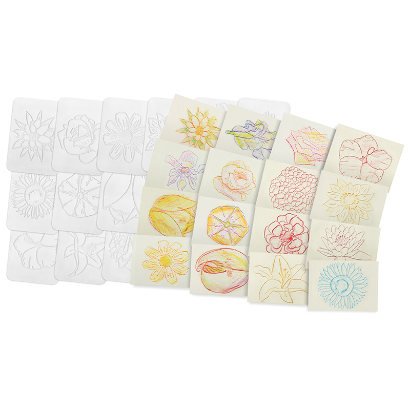 Flowers Rubbing Plates, Pack of 16