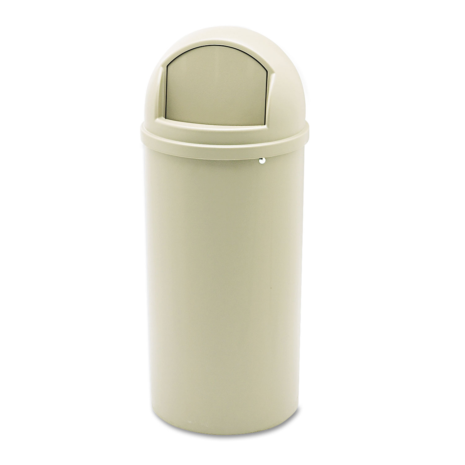 Marshal Classic Container, Round, Polyethylene, 15gal, Beige