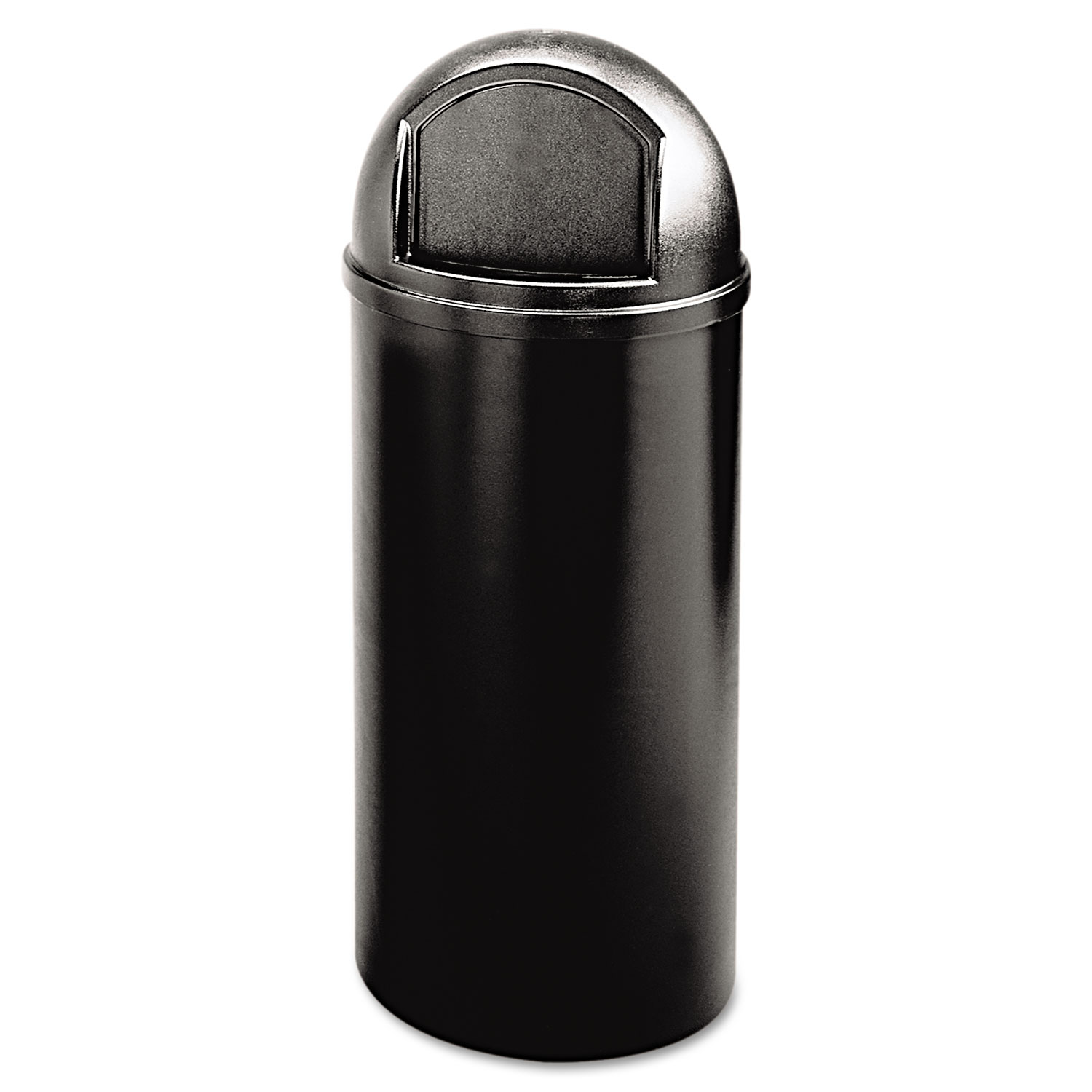Marshal Classic Container, Round, Polyethylene, 15gal, Black