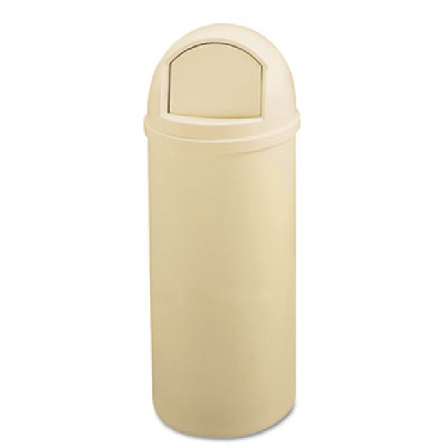 Marshal Classic Container, Round, Polyethylene, 25gal, Beige