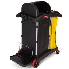 High-Security Healthcare Cleaning Cart, 22w x 48-1/4d x 53-1/2h, Black