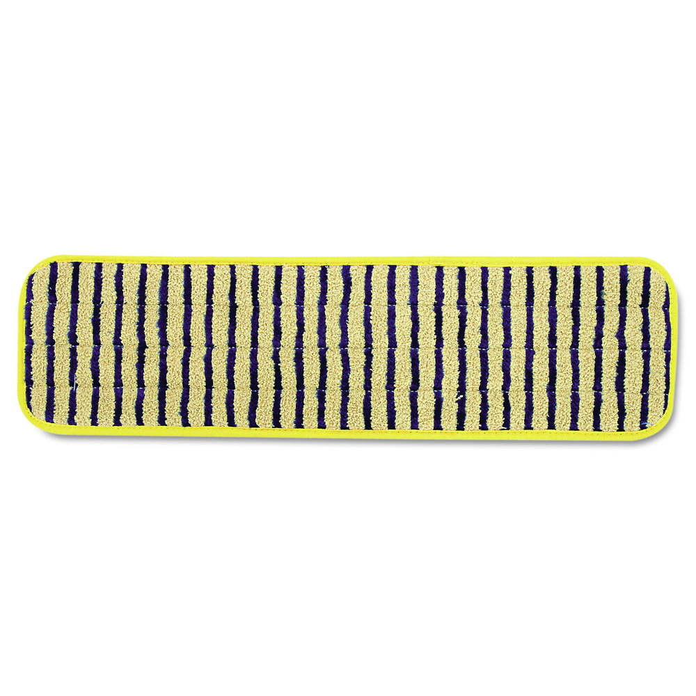 Microfiber Scrubber Pad, Vertical Polyprolene Stripes, 18", Yellow, 6/Case