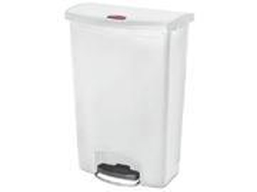 Slim Jim Resin Step-On Container, Front Step Style, 24 gal, White