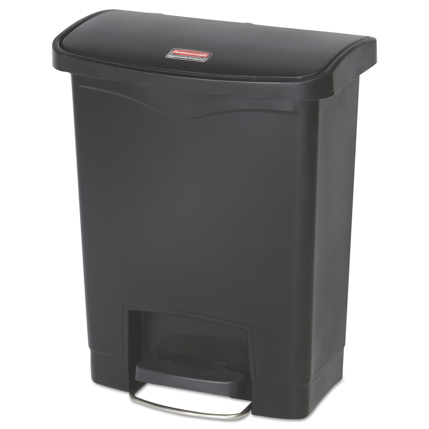 Slim Jim Resin Step-On Container, Front Step Style, 8 gal, Black
