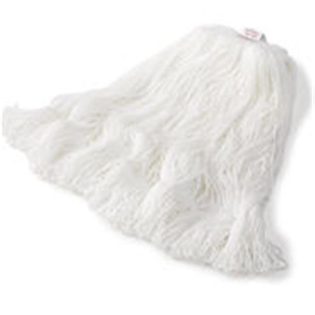 Finish Mop Heads, Nylon, White, Large, 6/Case