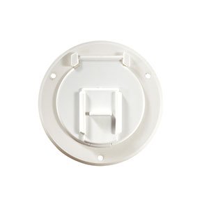 Basic Cable Hatch, Round, Polar White -- 4.3In X 2.3In (Replaceable Lid)