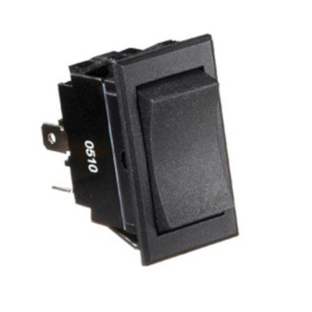 Black Rocker Switch, 20A, 4 X Terminal, Momentary On/Off/Momentary On. Cut-Out 1