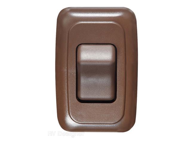 Contoured Wall Switch, Brwn, Sgl, On/Off-Spst-Cut-Out 1-5/8Inh X 1-1/4Inw - Inc