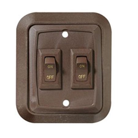 Wall Plate Switch, Double, 3.53In X 3In, On/Off - Spst - Includes Raised Bezel