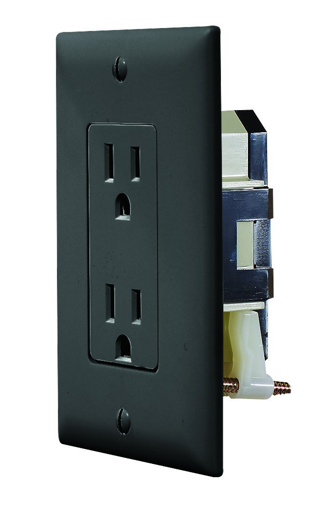 Inself Containedin Black Dual Outlet W/Cover-Plate