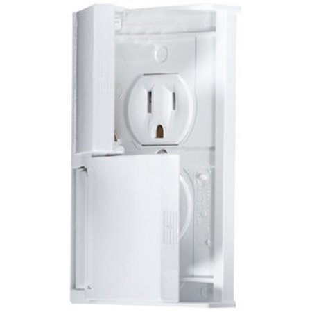 Weatherproof White Dual Outlet W/ Snap Cover-Plate