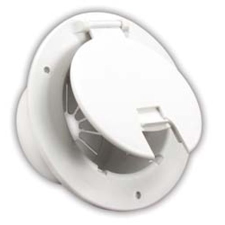 Deluxe Cable Hatch, Round, Polar White -- 5.2In X 2.6In (Replaceable Lid)