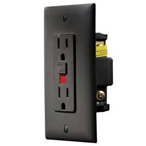 Black Dual Gfci Outlet W/Cover-Plate